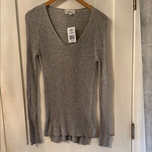 Cloud Chaser Gray V-Neck Sweater